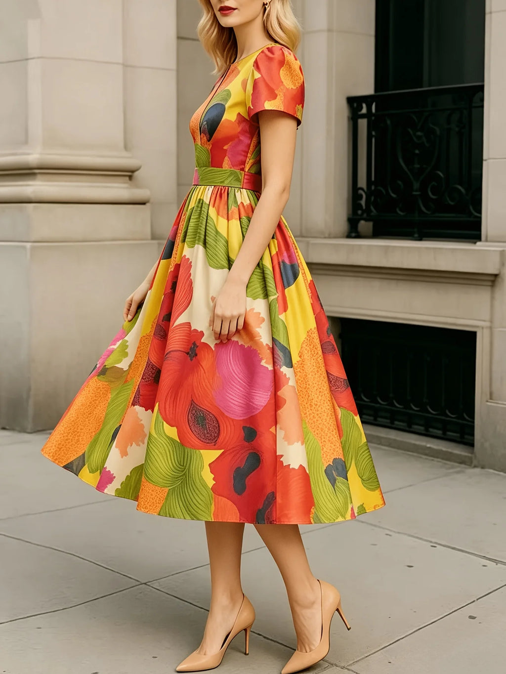 Women's New Spring and Summer Printed Daily Beach Vacation Date Dress