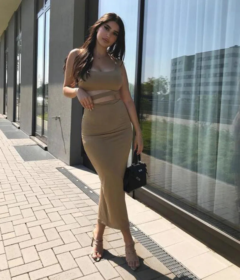 Pleated Hollow-Out Two-Piece Mini Dress