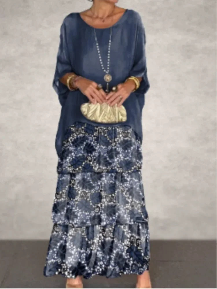 Chiffon Butterfly-Sleeve Maxi Dress
