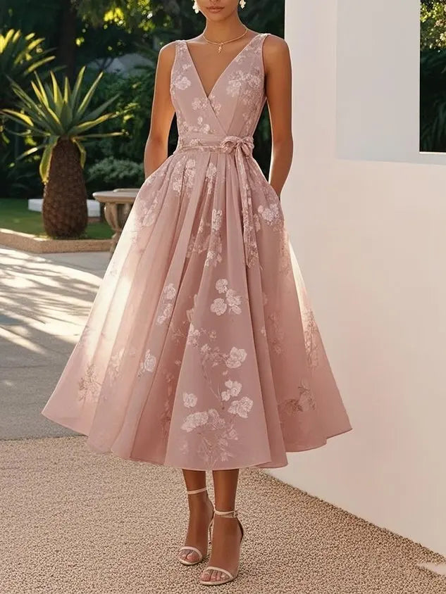 V-Neck Sleeveless Loose Maxi Dress