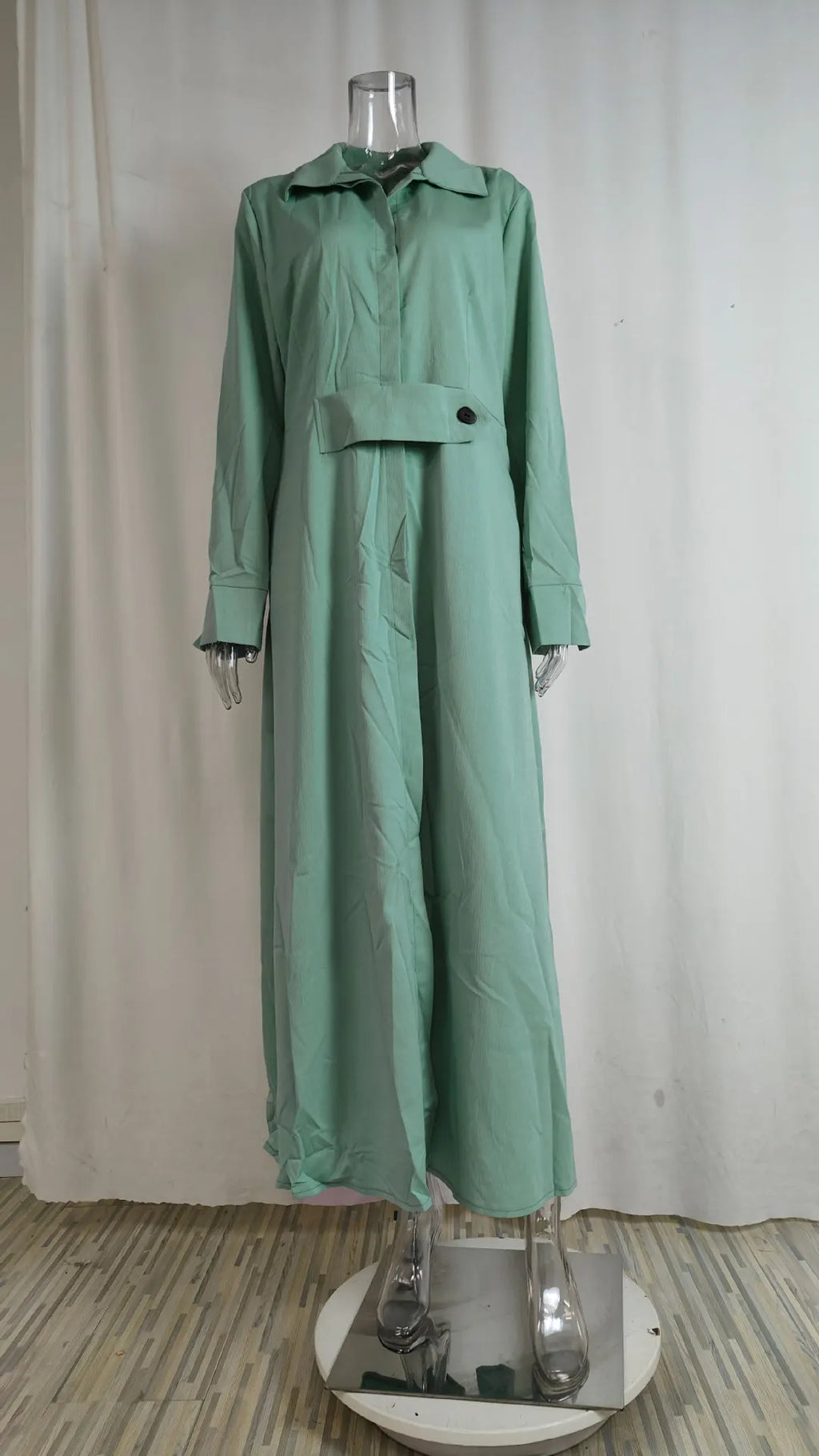 Spring Summer Women Dress Plus Size White Casual V Neck Lapel Long Sleeve Shirt Maxi Dresses Female Pocket Party Long Robe