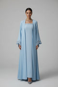 3-Piece Embroidered Chiffon Abaya Evening Gown