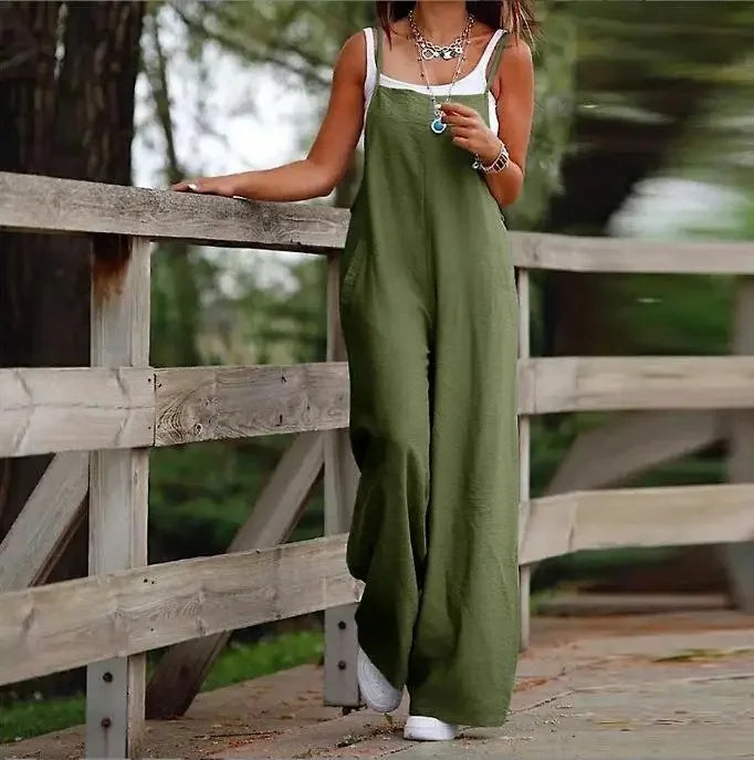 Sleeveless Loose Wide-Leg Jumpsuit Overalls – Oversized S–5XL