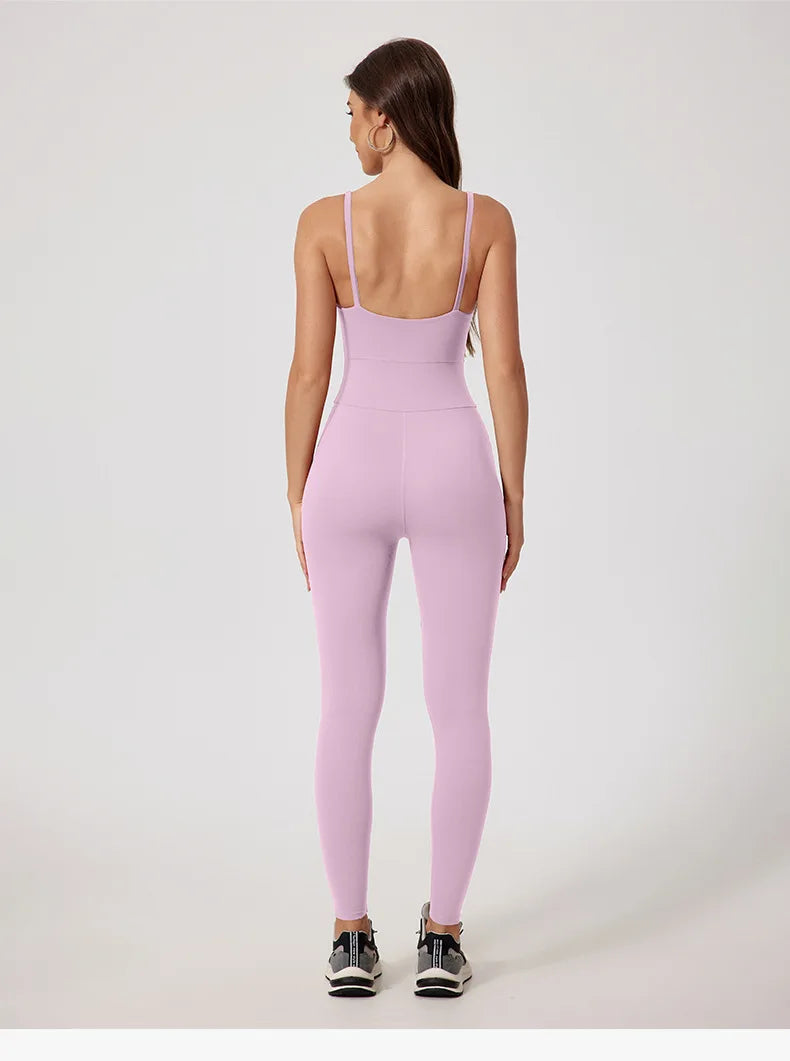 Fashion Folds Zipper Sport Bodycon Jumpsuits Women One Pieces Yoga Outfit Sleeveless Backless Gym Fitness Overalls Sexy Monkeys