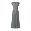 ZANZEA Women V-Neck Sleeveless Jumpsuits Street Fashion Inverted Pleats Wide Leg Pant Overalls Minimalist Commute Work Playsuits
