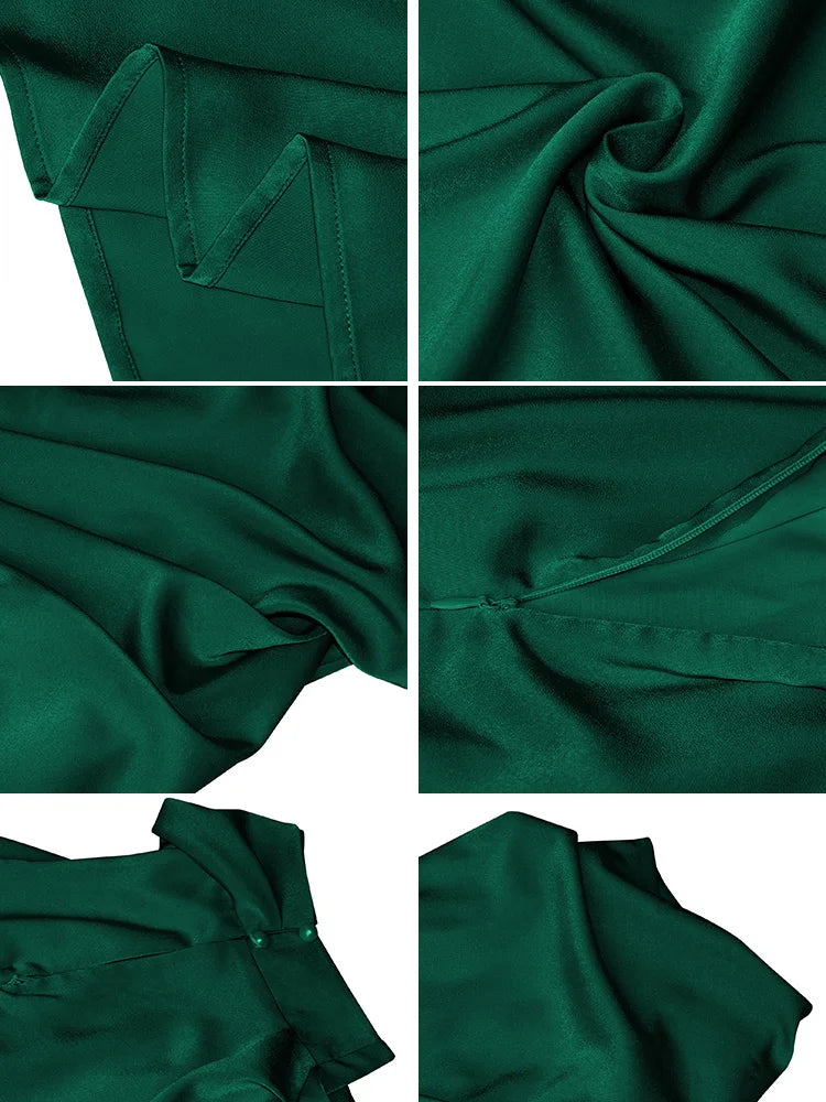 Silk Satin Sleeveless Evening Dress
