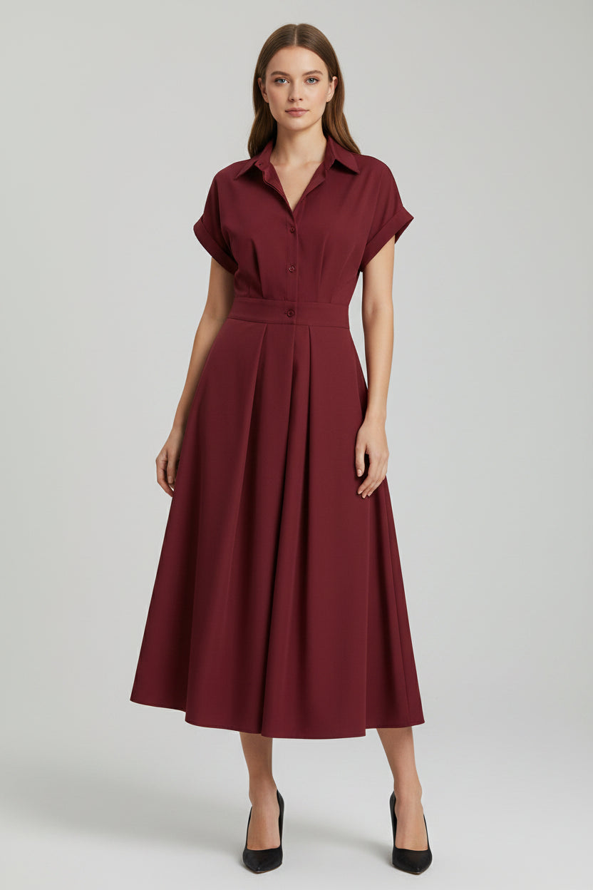 Collared Shirt Maxi Dress