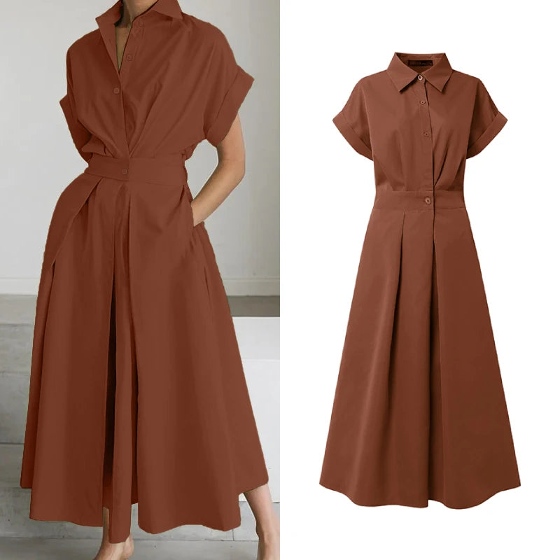 Collared Shirt Maxi Dress