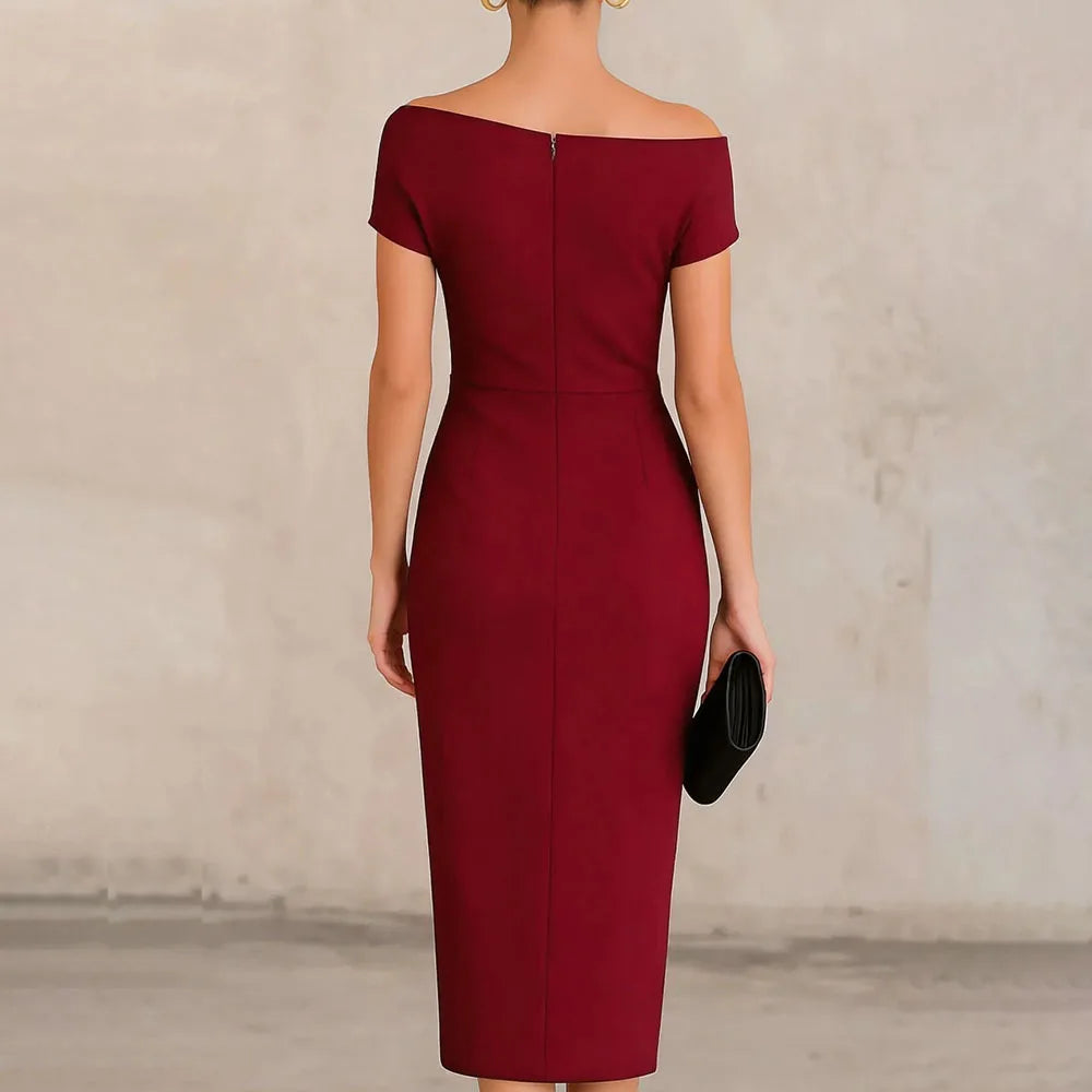 Off Shoulder Bodycon Maxi Dress