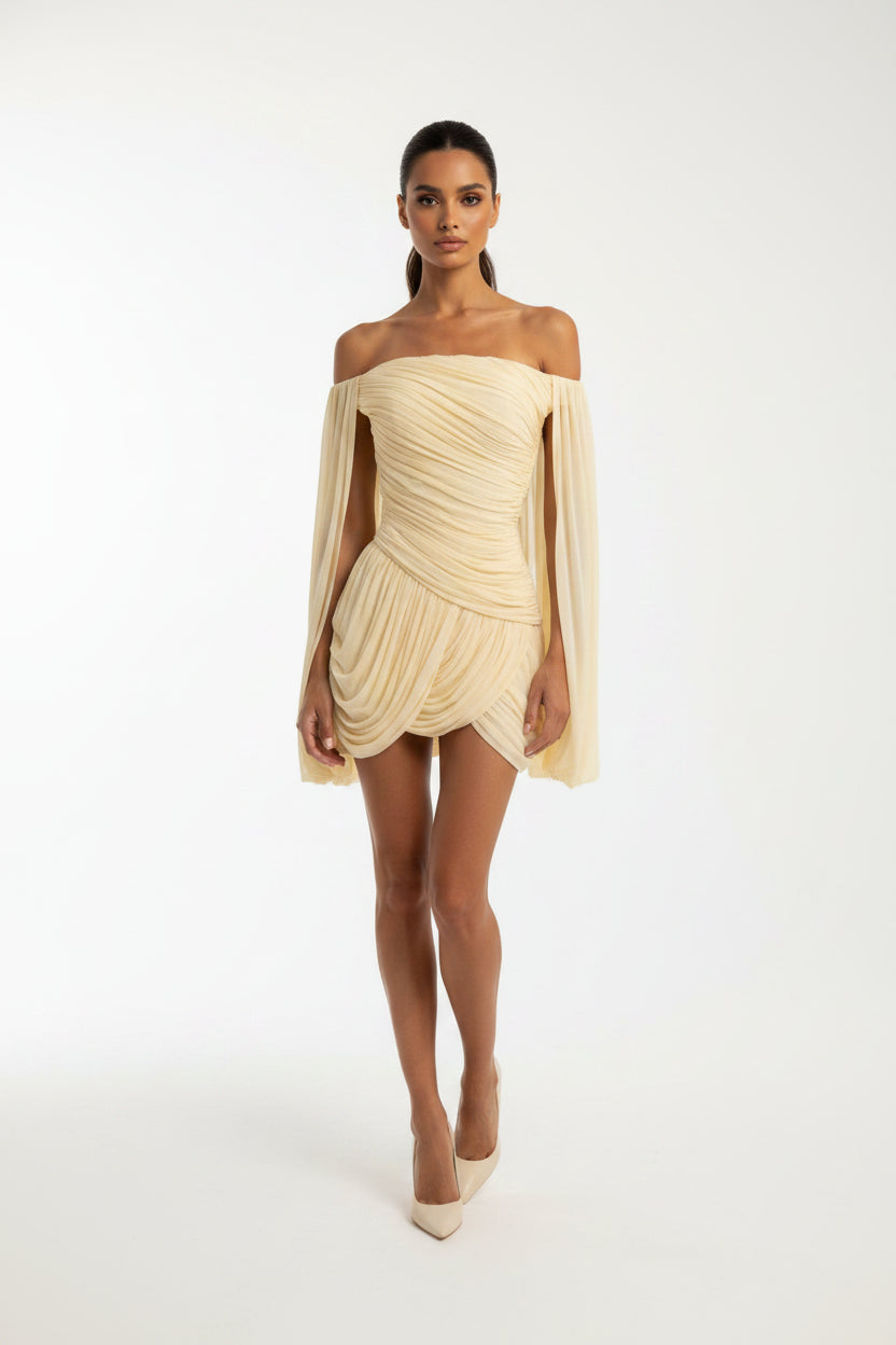 Strapless Chiffon Mini Dress