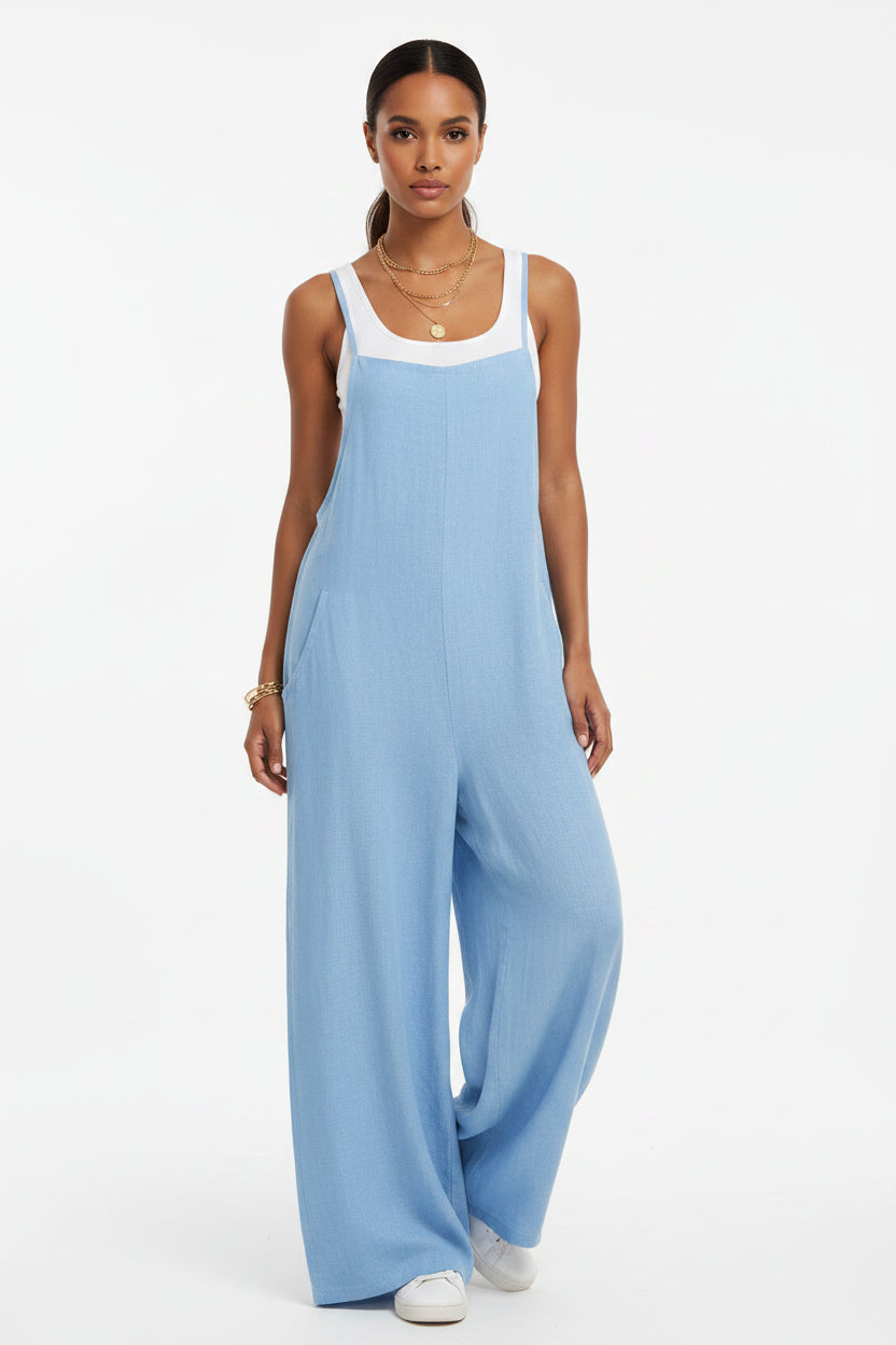 Sleeveless Loose Wide-Leg Jumpsuit Overalls – Oversized S–5XL