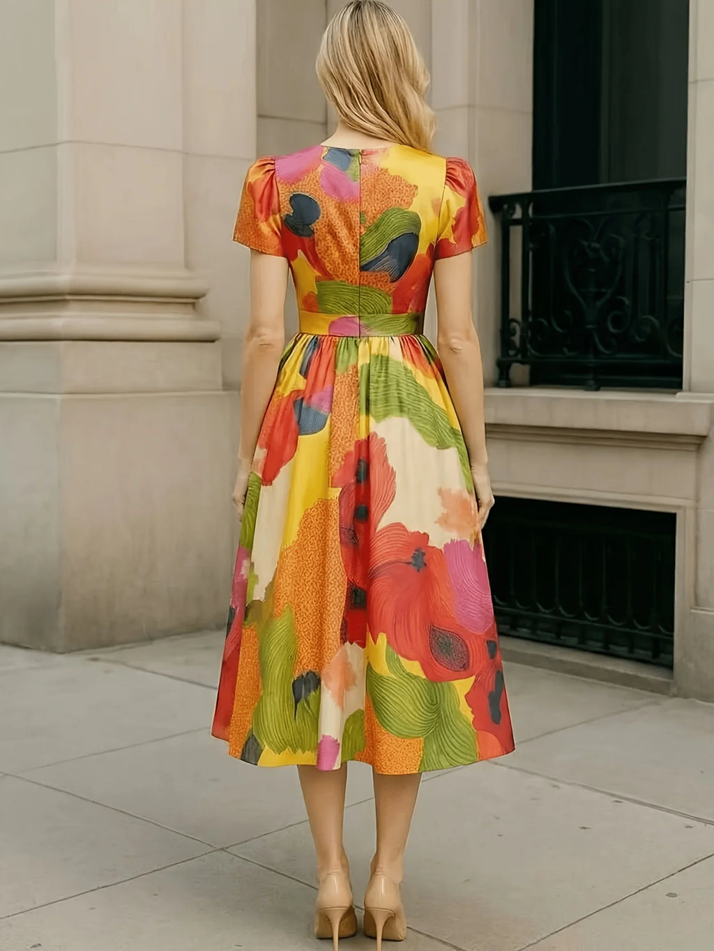 Women's New Spring and Summer Printed Daily Beach Vacation Date Dress