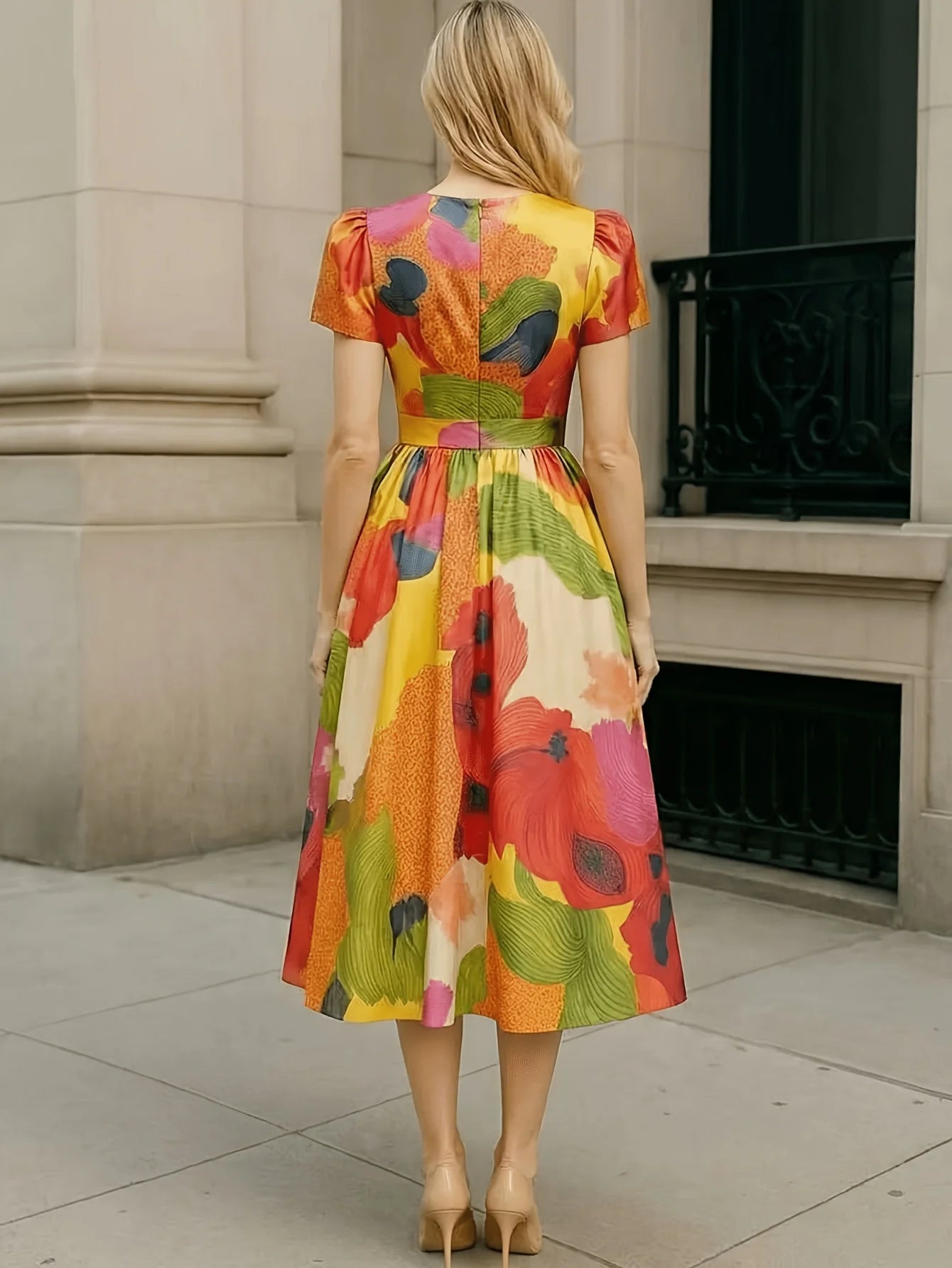 Women's New Spring and Summer Printed Daily Beach Vacation Date Dress