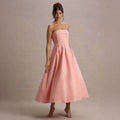 Strapless High-Waist A-Line Evening Gown – Bodycon Ball Dress