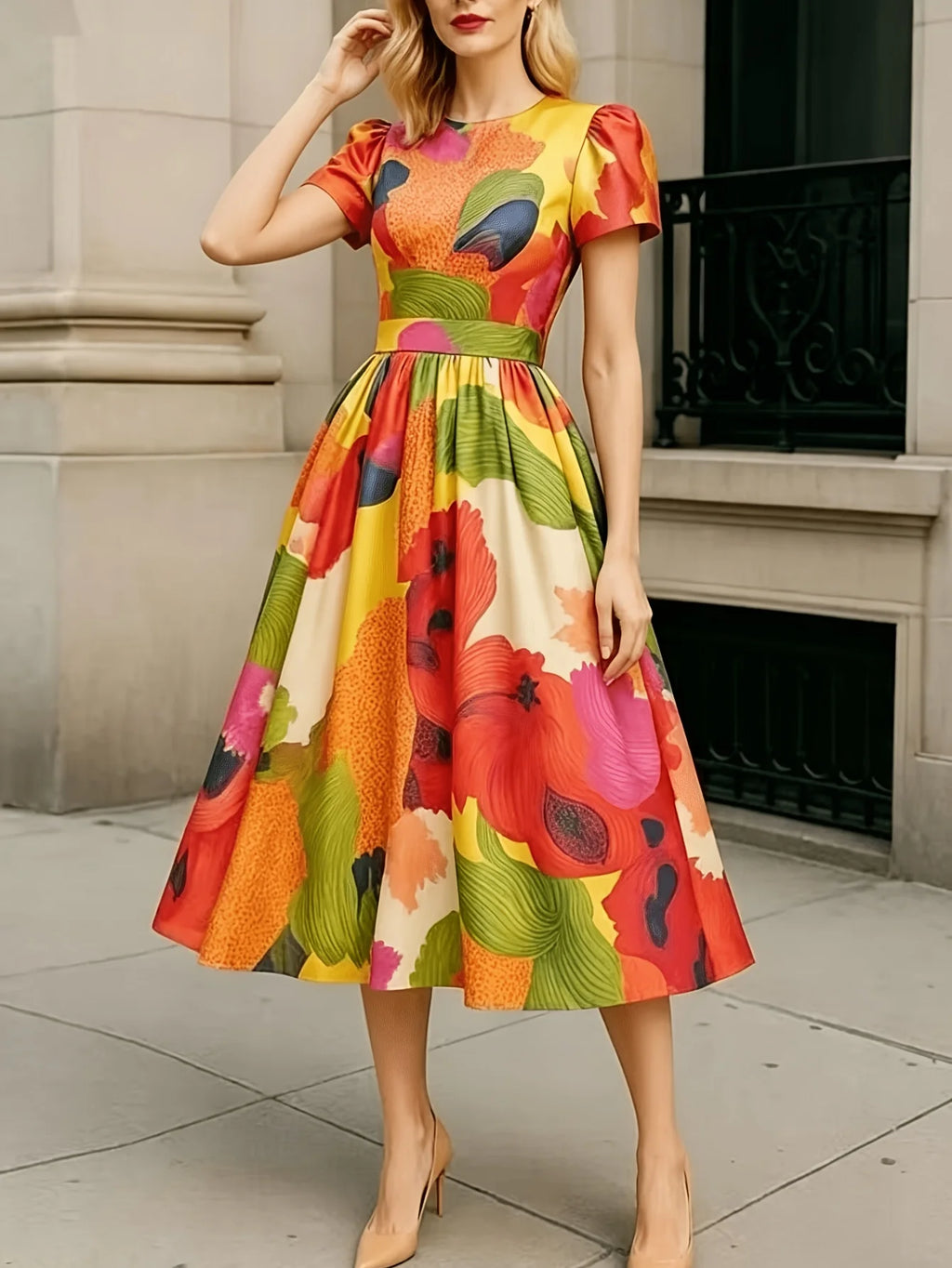Women's New Spring and Summer Printed Daily Beach Vacation Date Dress