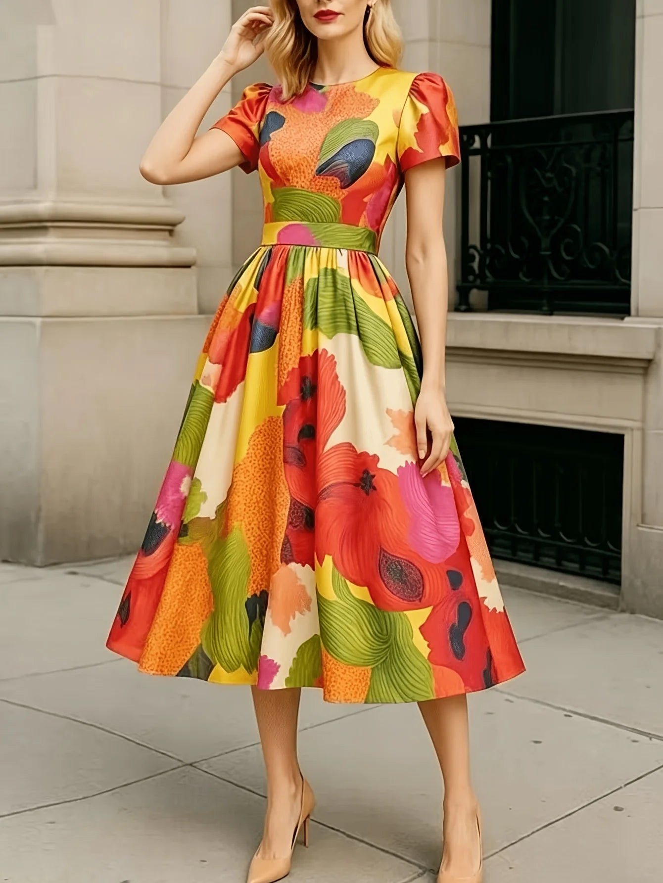 Women's New Spring and Summer Printed Daily Beach Vacation Date Dress
