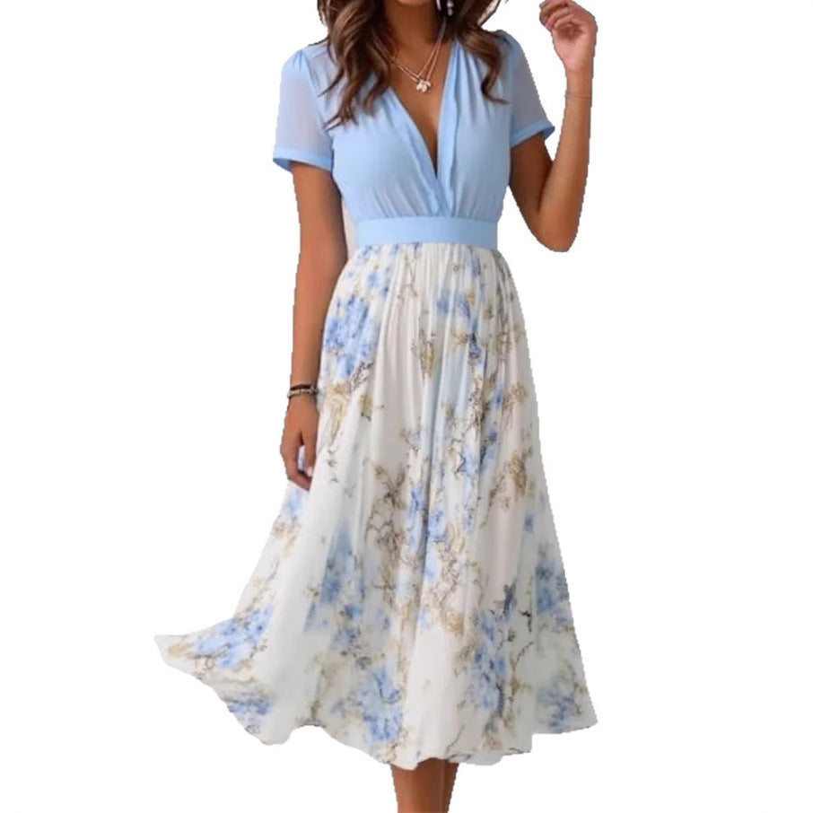 Puff Sleeve Lace-Up Maxi Dress