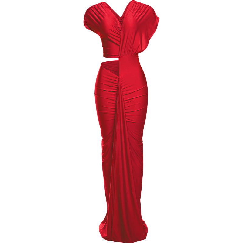 Cutout High-Waist Maxi Dress