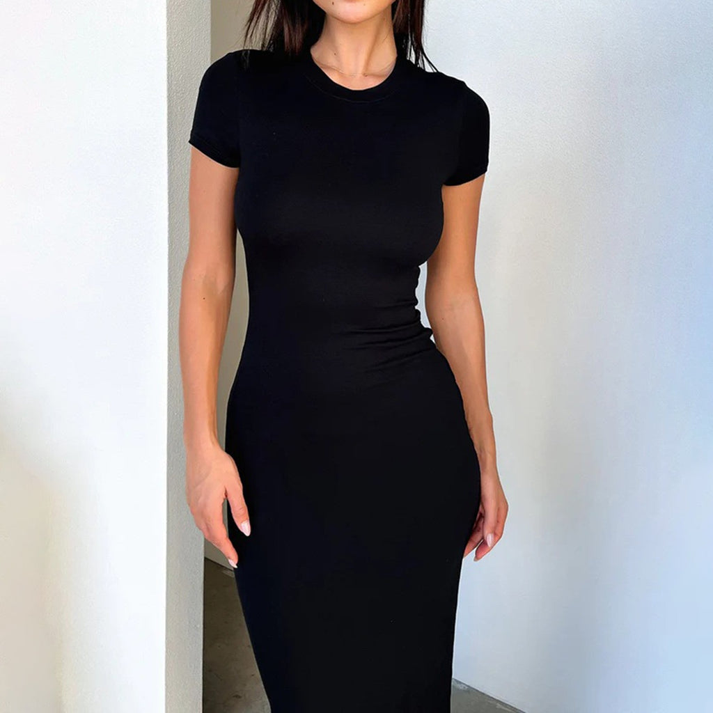 Stretchy Slim Fit Short Sleeve Dress