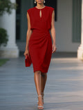 Hollow-Out Knotted Slim Long Dress