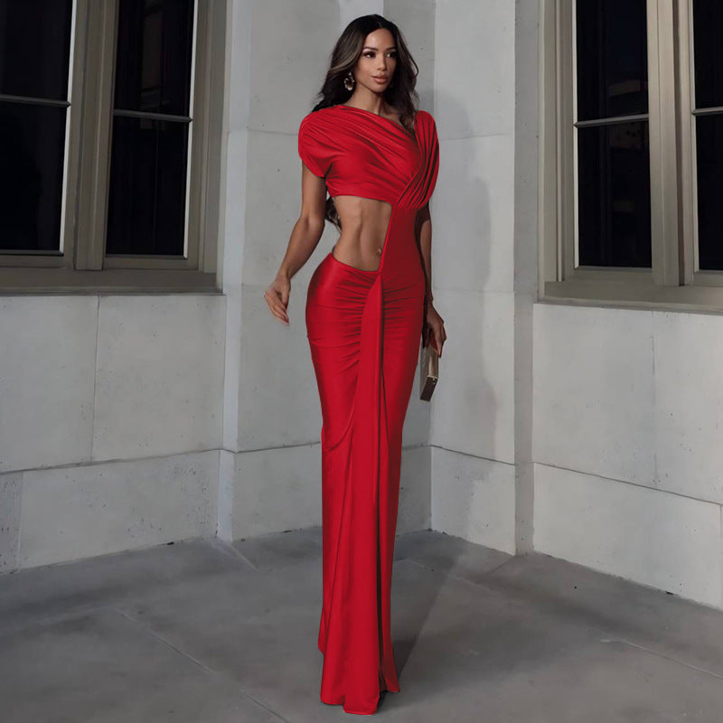 Cutout High-Waist Maxi Dress