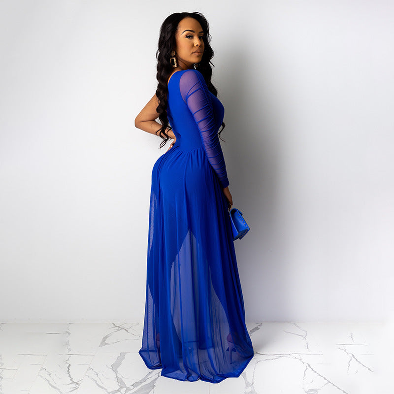 Solid Colour Floor-Length Maxi Skirt