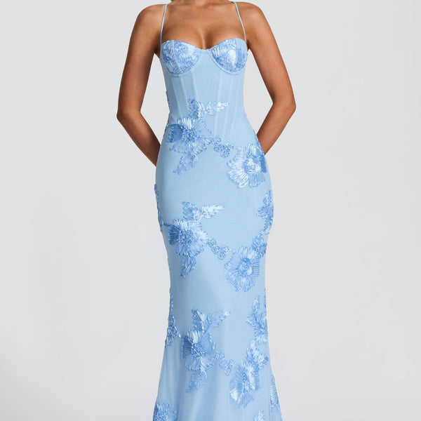 Elegant Floral Backless Long Dress for Women