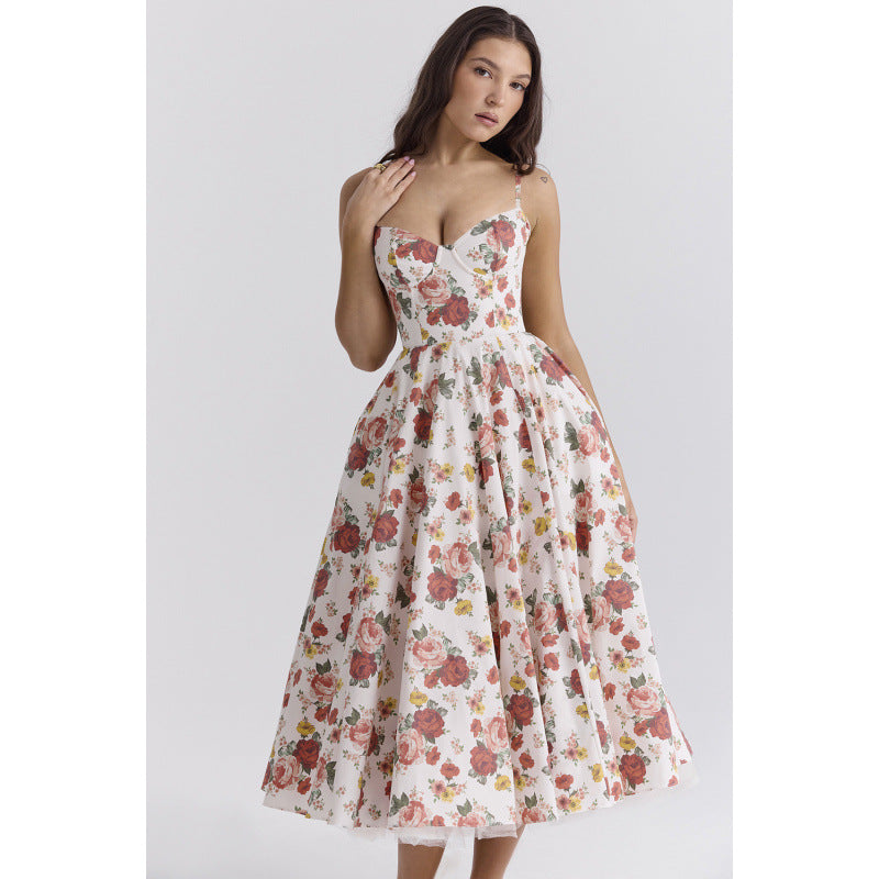 French Mesh Floral Princess Dress